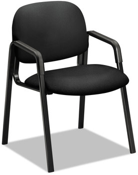 HON® Solutions Seating® 4000 Series Leg Base Guest Chair Fabric Upholstery, 23.5" x 24.5" 32", Black Seat/Back,