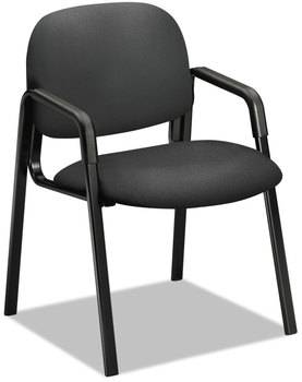 HON® Solutions Seating® 4000 Series Leg Base Guest Chair Fabric Upholstery, 23.5" x 24.5" 32", Iron Ore Seat/Back, Black