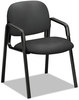 A Picture of product HON-4003CU19T HON® Solutions Seating® 4000 Series Leg Base Guest Chair Fabric Upholstery, 23.5" x 24.5" 32", Iron Ore Seat/Back, Black