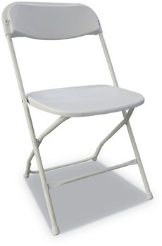 Alera® Economy Resin Folding Chair Supports Up to 225 lb, 17.17" Seat Height, White Back, Base, 4/Carton
