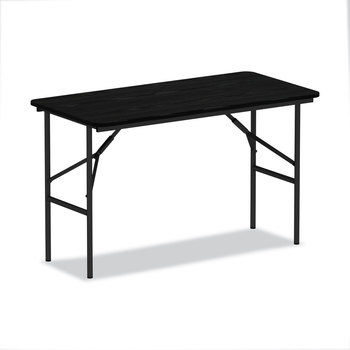 Alera® Rectangular Wood Folding Table 48w x 23.88d 29h, Black