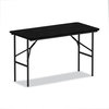 A Picture of product ALE-FT724824BK Alera® Rectangular Wood Folding Table 48w x 23.88d 29h, Black