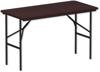 Alera® Rectangular Wood Folding Table 48w x 23.88d 29h, Mahogany