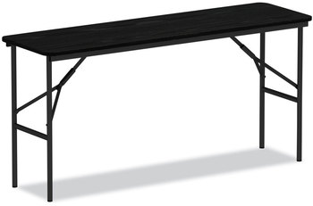 Alera® Rectangular Wood Folding Table 59.88w x 17.75d 29.13h, Black