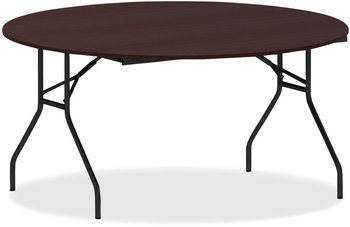 Alera® Round Wood Folding Table 59" Diameter x 29.13h, Mahogany