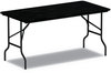 A Picture of product ALE-FT727218BK Alera® Rectangular Wood Folding Table 71.88w x 17.75d 29.13h, Black