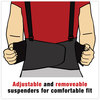 A Picture of product MMM-208605 ACE™ Work Belt with Removable Suspenders One Size Fits All, Up to 48" Waist Black