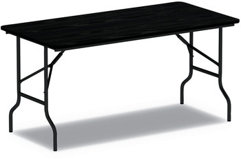 Alera® Rectangular Wood Folding Table 71.88w x 29.88d 29.13h, Black