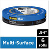 A Picture of product MMM-209024EVP ScotchBlue™ Original Multi-Surface Painter's Tape 3" Core, 0.94" x 60 yds, Blue, 6/Pack