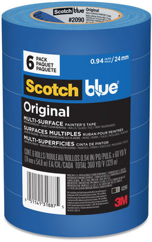 ScotchBlue™ Original Multi-Surface Painter's Tape 3" Core, 0.94" x 60 yds, Blue, 6/Pack