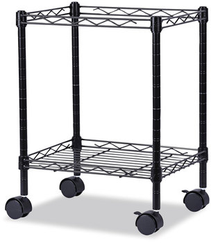 Alera® Rolling File Cart Compact for Side-to-Side Filing, Metal, 1 Shelf, Bin, 15.25" x 12.38" 21", Black