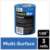 A Picture of product MMM-209048EVP ScotchBlue™ Original Multi-Surface Painter's Tape 3" Core, 1.88" x 60 yds, Blue, 3/Pack