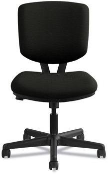 HON® Volt® Series Leather Task Chair with Synchro-Tilt Supports Up to 250 lb, 18" 22.25" Seat Height, Black