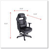 A Picture of product ALE-GM4146 Alera® Racing Style Ergonomic Gaming Chair Supports 275 lb, 15.91" to 19.8" Seat Height, Black/Gray Trim Seat/Back, Base