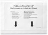 A Picture of product FEL-4015501 Fellowes® Powershred® Performance+ Lubricant Sheets 8.5 x 6, 10/Pack