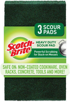 Scotch-Brite® Heavy-Duty Scouring Pad Scour 3.8 x 6, Green, 10/Carton
