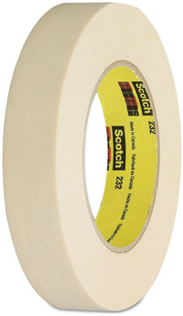 Scotch® High-Performance Masking Tape 232 3" Core, 24 mm x 55 m, Tan