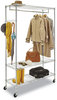 A Picture of product ALE-GR364818SR Alera® Wire Garment Rack Shelving 40 Garments, 48w x 18d 75h, Silver