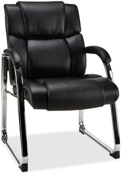 Alera® Hildred Series Guest Chair 25" x 28.94" 37.8", Black Seat, Back, Chrome Base