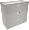 A Picture of product HON-693LQ HON® Brigade® 600 Series Lateral File 3 Legal/Letter-Size Drawers, Light Gray, 42" x 18" 39.13"