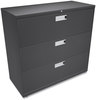 A Picture of product HON-693LS HON® Brigade® 600 Series Lateral File 3 Legal/Letter-Size Drawers, Charcoal, 42" x 18" 39.13"