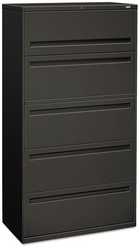 HON® Brigade® 700 Series Lateral File 4 Legal/Letter-Size Drawers, 1 Shelf, Post Charcoal, 36" x 18" 64.25"