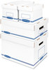 A Picture of product FEL-4662401 Bankers Box® Organizer Storage Boxes X-Large, 12.75" x 16.5" 10.5", White/Blue, 12/Carton