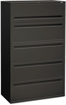 HON® Brigade® 700 Series Lateral File 4 Legal/Letter-Size Drawers, 1 Shelf, Post Charcoal, 42" x 18" 64.25"