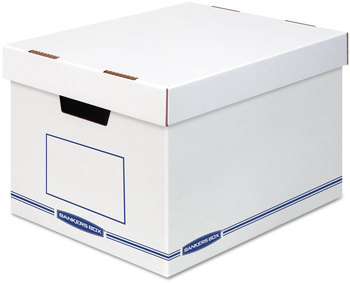 Bankers Box® Organizer Storage Boxes X-Large, 12.75" x 16.5" 10.5", White/Blue, 12/Carton