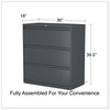 A Picture of product ALE-HLF3641CC Alera® Lateral File 3 Legal/Letter/A4/A5-Size Drawers, Charcoal, 36" x 18.63" 40.25"