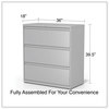 A Picture of product ALE-HLF3641LG Alera® Lateral File 3 Legal/Letter/A4/A5-Size Drawers, Light Gray, 36" x 18.63" 40.25"
