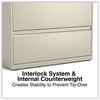 A Picture of product ALE-HLF3641PY Alera® Lateral File 3 Legal/Letter/A4/A5-Size Drawers, Putty, 36" x 18.63" 40.25"