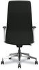 A Picture of product HON-CEUW0PU10C9P HON® Cofi™ Executive High Back Chair Supports Up to 300 lb, 15.5 20.5 Seat Height, Black Seat/Back, Polished Aluminum Base