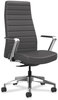 A Picture of product HON-CEUW0PU19C4P HON® Cofi™ Executive High Back Chair Supports Up to 300 lb, 15.5 20.5 Seat Height, Graphite Seat/Back, Polished Aluminum Base