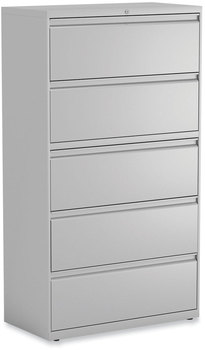Alera® Lateral File 5 Legal/Letter/A4/A5-Size Drawers, Light Gray, 36" x 18.63" 67.63"