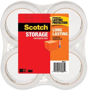 Scotch® Storage Tape 3" Core, 1.88" x 54.6 yds, Clear, 4/Pack