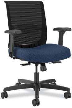 HON® Convergence® Mid-Back Task Chair Up to 275lb, 16.5" 21" Seat Ht, Navy Black Back/Frame, Ships in 7-10 Bus Days