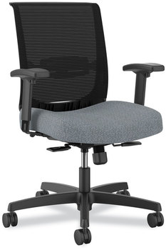 HON® Convergence® Mid-Back Task Chair Up to 275 lb, 16.5" 21" Seat Ht, Basalt Black Back/Frame, Ships in 7-10 Bus Days