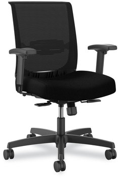 HON® Convergence® Mid-Back Task Chair Swivel-Tilt, Up to 275lb, 16.5" 21" Seat Ht, Black Seat/Back/Frame,Ships in 7-10 Bus Days