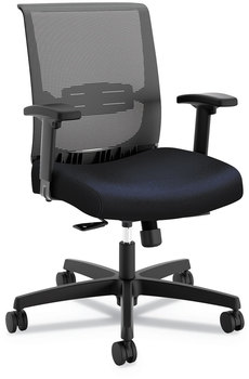 HON® Convergence® Mid-Back Task Chair Synchro-Tilt and Seat Glide, Supports Up to 275 lb, Navy Black Back/Base