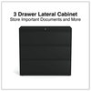 A Picture of product ALE-HLF4241BL Alera® Lateral File 3 Legal/Letter/A4/A5-Size Drawers, Black, 42" x 18.63" 40.25"