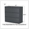 A Picture of product ALE-HLF4241CC Alera® Lateral File 3 Legal/Letter/A4/A5-Size Drawers, Charcoal, 42" x 18.63" 40.25"