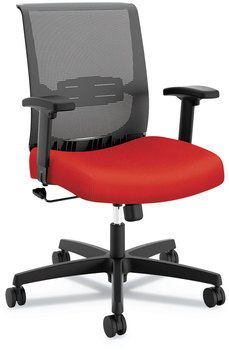 HON® Convergence® Mid-Back Task Chair Swivel-Tilt, Supports Up to 275 lb, 16.5" 21" Seat Height, Red Black Back/Base