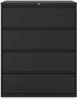 A Picture of product ALE-HLF4254BL Alera® Lateral File 4 Legal/Letter-Size Drawers, Black, 42" x 18.63" 52.5"