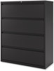 A Picture of product ALE-HLF4254BL Alera® Lateral File 4 Legal/Letter-Size Drawers, Black, 42" x 18.63" 52.5"