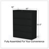 A Picture of product ALE-HLF4254BL Alera® Lateral File 4 Legal/Letter-Size Drawers, Black, 42" x 18.63" 52.5"