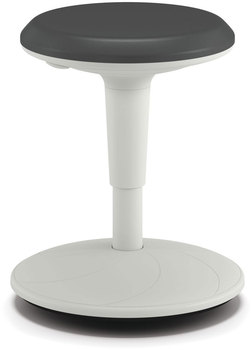 HON® Revel™ Adjustable Height Fidget Stool Backless, Supports Up to 250 lb, 13.75" 18.5" Seat Charcoal White Base