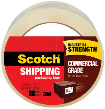 Scotch® 3750 Commercial Grade Packaging Tape with Dispenser, 3" Core, 1.88" x 54.6 yds, Clear, 48/Pack