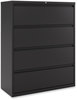 A Picture of product ALE-HLF4254BL Alera® Lateral File 4 Legal/Letter-Size Drawers, Black, 42" x 18.63" 52.5"