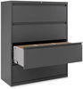 A Picture of product ALE-HLF4254CC Alera® Lateral File 4 Legal/Letter/A4/A5-Size Drawers, Charcoal, 42" x 18.63" 52.5"